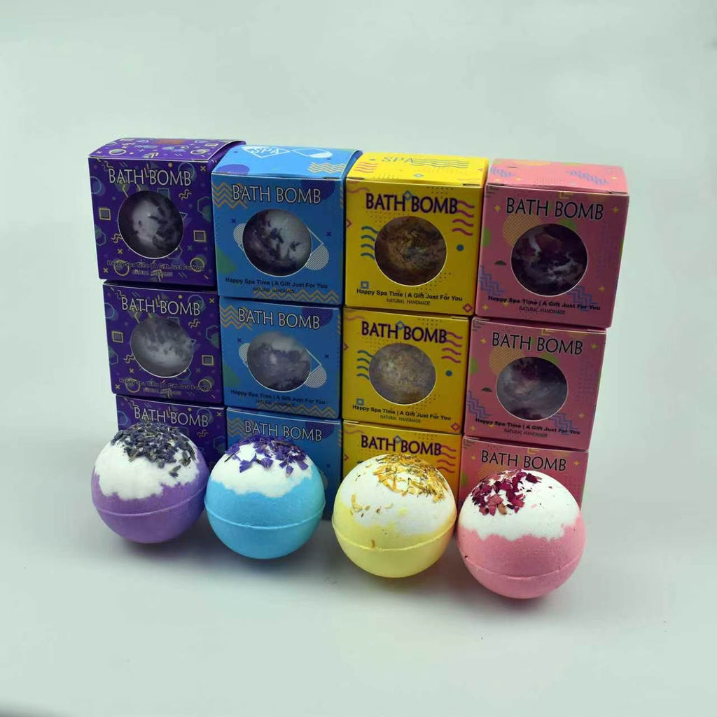 Blüten-Badebombe – einzeln in Geschenkbox