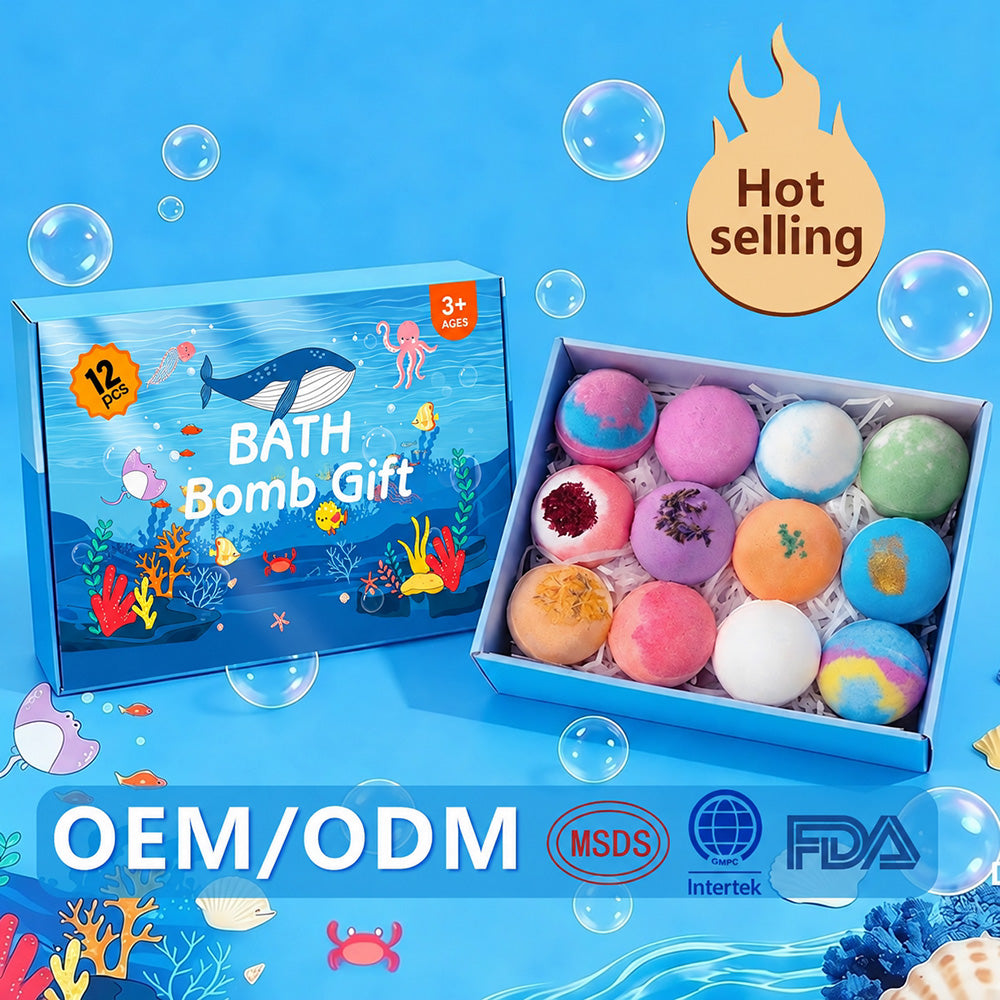 Meereswelt-Badebomben-Geschenkset – 12 Stück