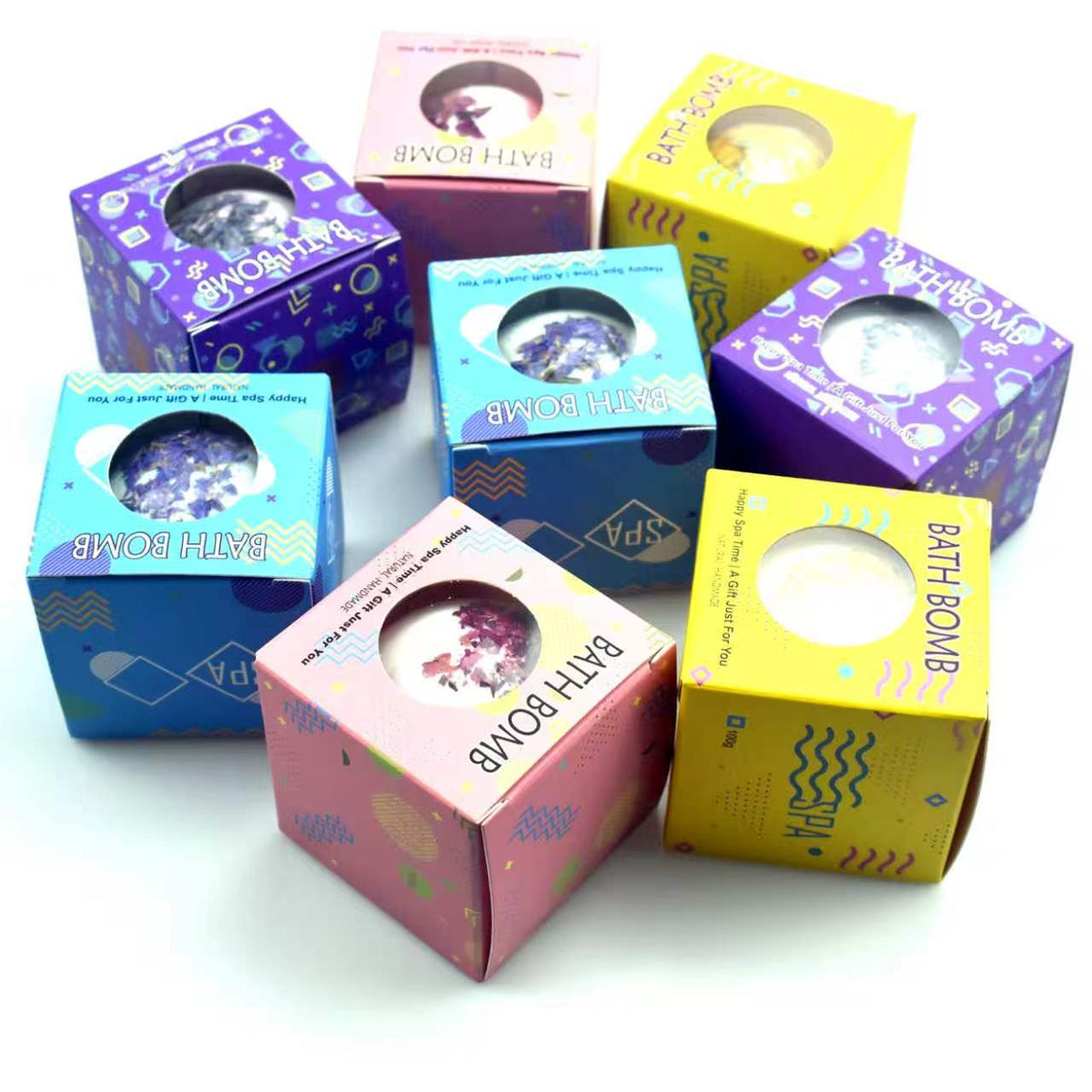 Blüten-Badebombe – einzeln in Geschenkbox