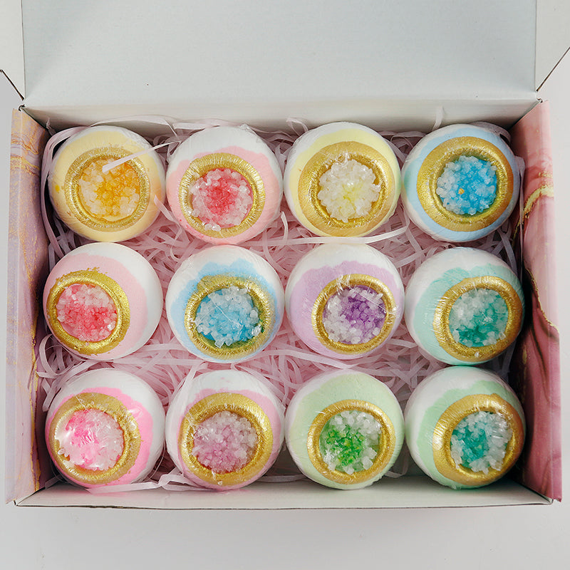 Kristall-Badebomben – 6er / 12er Geschenkset