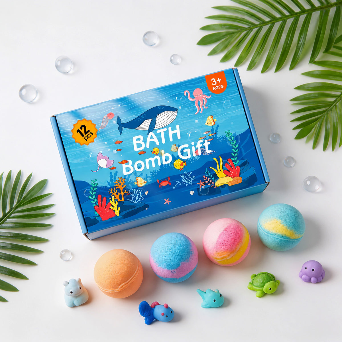 Meereswelt-Badebomben-Geschenkset – 12 Stück