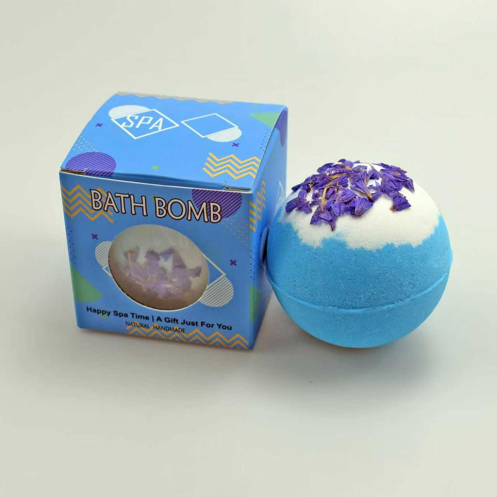 Blüten-Badebombe – einzeln in Geschenkbox