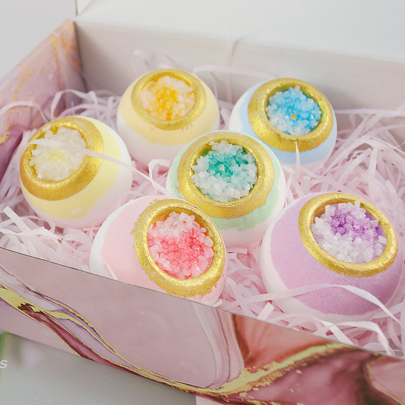Kristall-Badebomben – 6er / 12er Geschenkset