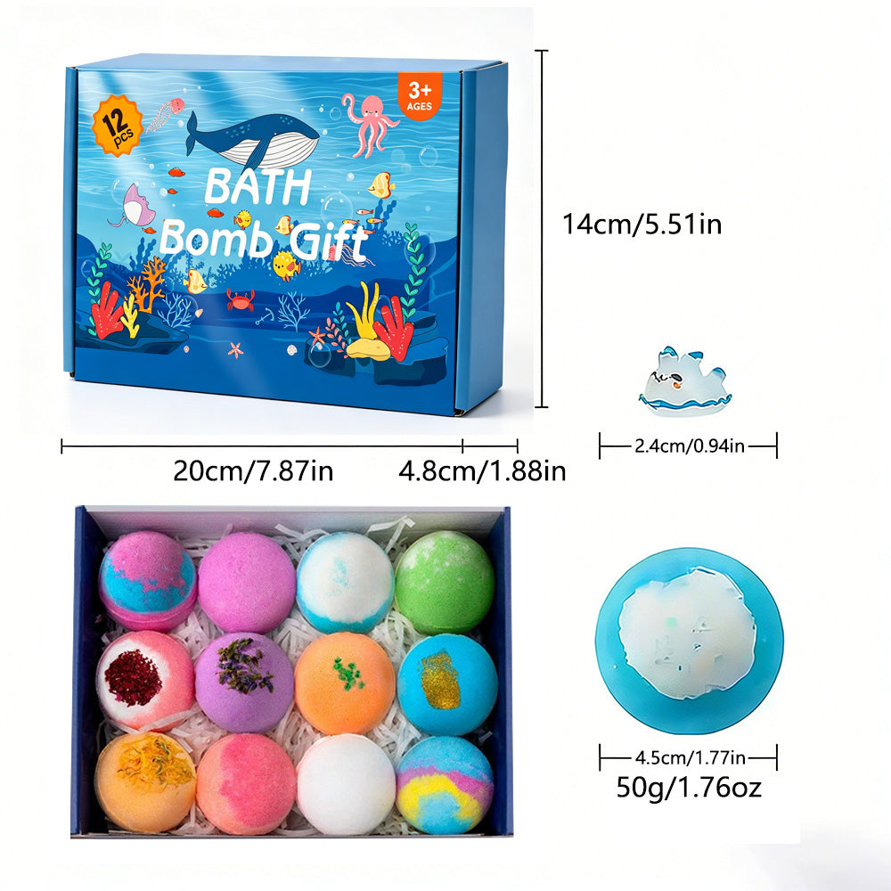 Meereswelt-Badebomben-Geschenkset – 12 Stück