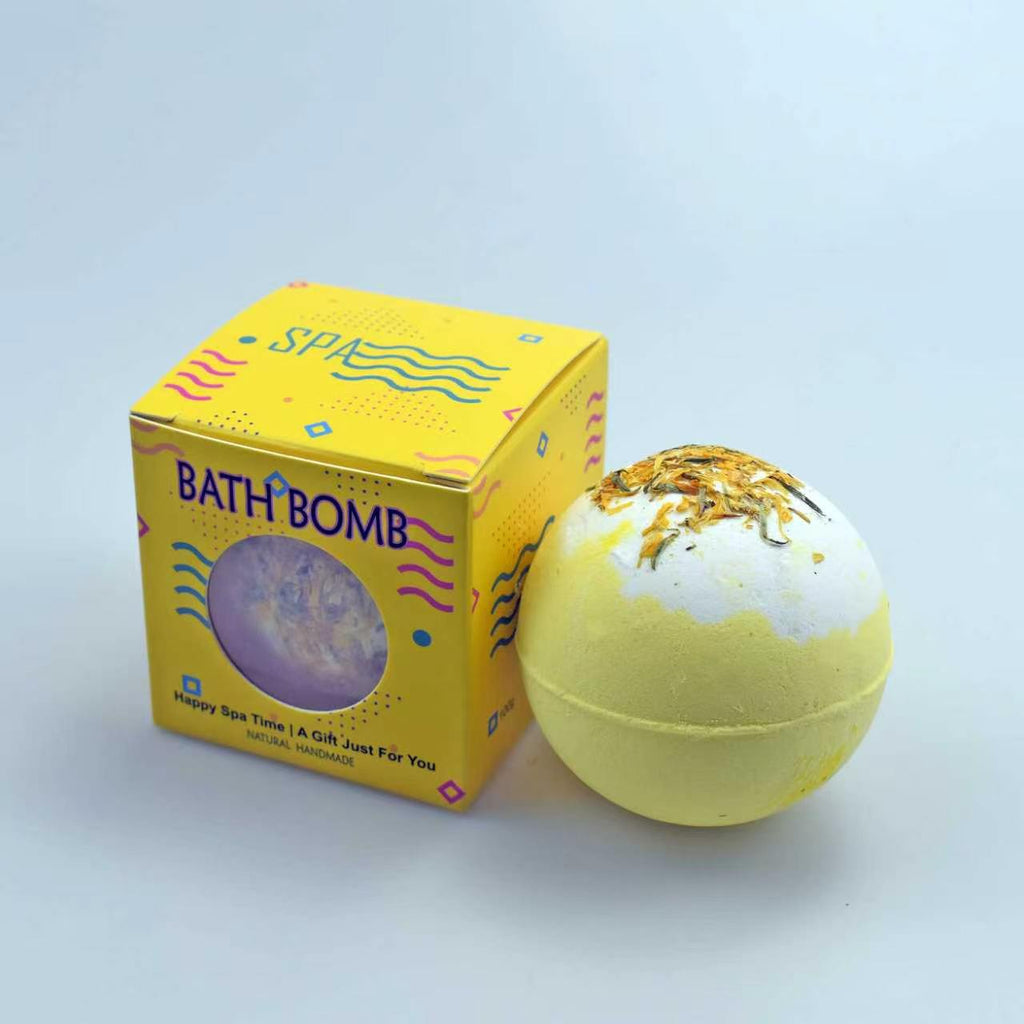 Blüten-Badebombe – einzeln in Geschenkbox