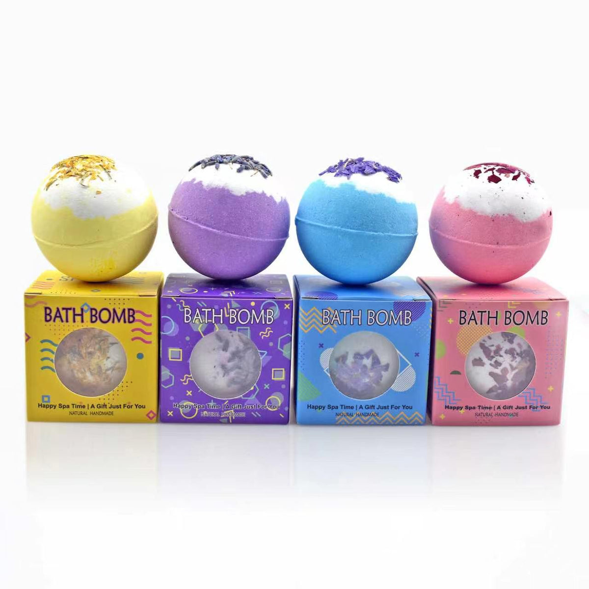 Blüten-Badebombe – einzeln in Geschenkbox