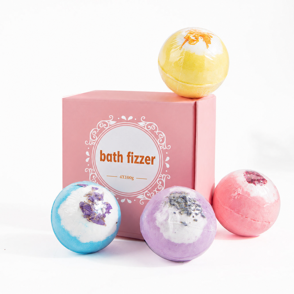 Blüten-Badebomben – 4er Geschenkset