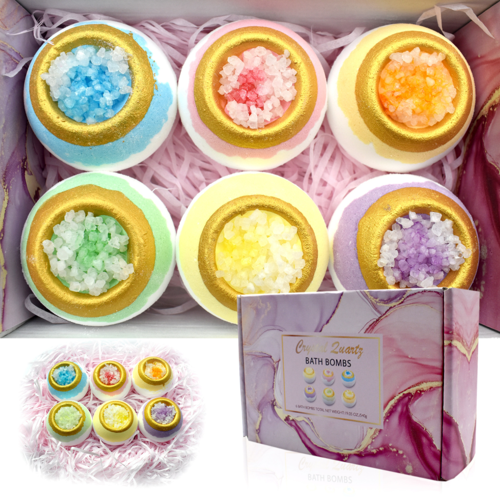 Kristall-Badebomben – 6er / 12er Geschenkset