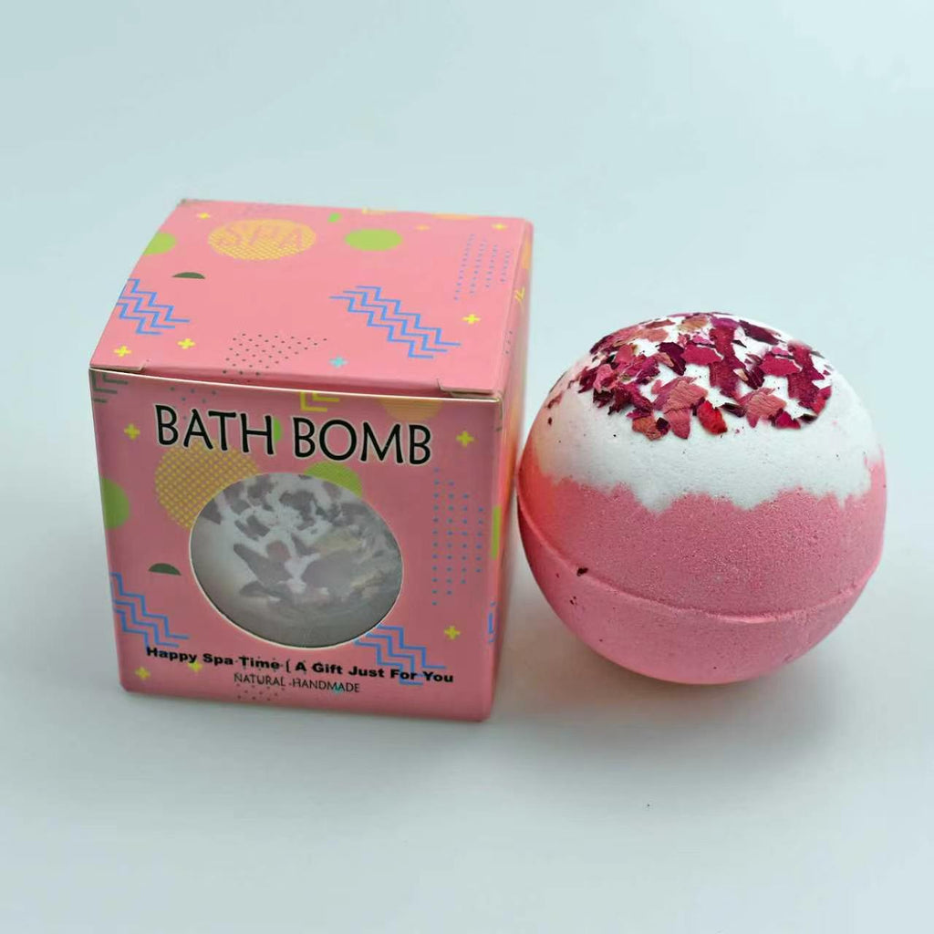 Blüten-Badebombe – einzeln in Geschenkbox